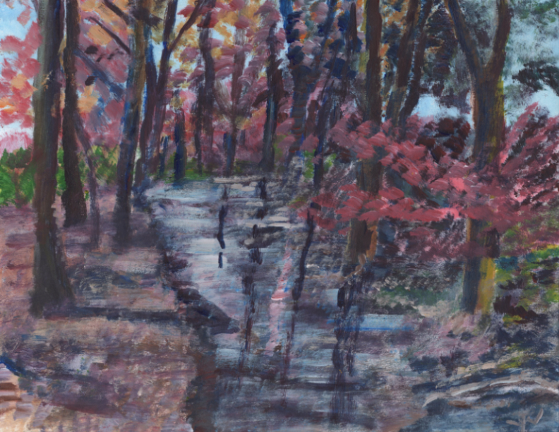 Acrylic on Cardstock 8.5 x 11in For Sale